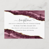 ブルゴーニュと金ゴールドアゲート結婚式レセプション エンクロージャーカード (正面)