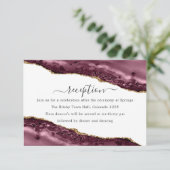 ブルゴーニュと金ゴールドアゲート結婚式レセプション エンクロージャーカード (スタンド正面)