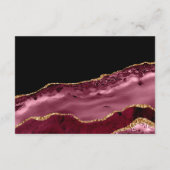 ブルゴーニュと金ゴールドアゲート結婚式レセプション エンクロージャーカード (裏面)