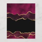 ブルゴーニュと金ゴールドアゲート結婚式招待状 チラシ (裏面)