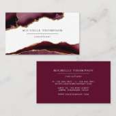 ブルゴーニュと金ゴールドアゲート 名刺 (正面/裏面)