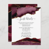 ブルゴーニュと金ゴールドアゲ結婚テズゲスト詳細 エンクロージャーカード (正面/裏面)