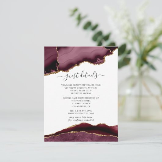 ブルゴーニュと金ゴールドアゲ結婚テズゲスト詳細 エンクロージャーカード (スタンド正面)