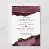 ブルゴーニュと金ゴールドアゲ結婚ートのリハーサルディナー 招待状 (正面)