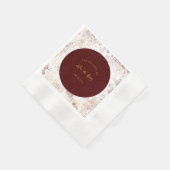 ブルゴーニュと金ゴールドアルコ結婚ールインク 縁ありカクテルナプキン (角)