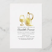 ブルゴーニュと金ゴールドイタリアンワインブライダルシャワー箔 箔招待状 (裏面)