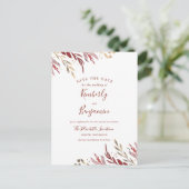 ブルゴーニュと金ゴールドエレガントの枝が日付を保存 案内ポストカード (スタンド正面)