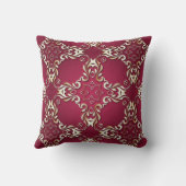 ブルゴーニュと金ゴールドエレガントクラシックヴィンテージ王室の クッション (裏面)