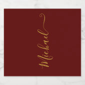 ブルゴーニュと金ゴールドエレガントタイポグラフィ ビールラベル (シングルラベル)