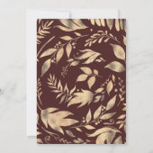 ブルゴーニュと金ゴールドエレガント離れの秋の結婚式 招待状 (裏面)