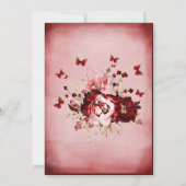 ブルゴーニュと金ゴールドキンセアニェラテンプレート 招待状 (裏面)