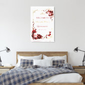 ブルゴーニュと金ゴールドキンセアニラWelcome Printable キャンバスプリント (インサイチュ (寝室))