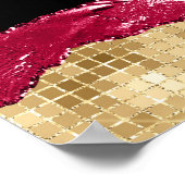 ブルゴーニュと金ゴールドグラムティアーズSweet sixteen歓迎 ポスター (角)