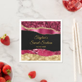 ブルゴーニュと金ゴールドグラムティアーズSweet sixteen スタンダードカクテルナプキン (インサイチュ)