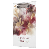 ブルゴーニュと金ゴールドグリッターフローラ瑪瑙 クリップボード (左)