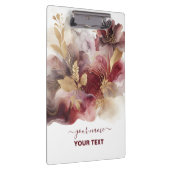 ブルゴーニュと金ゴールドグリッターフローラ瑪瑙 クリップボード (右)