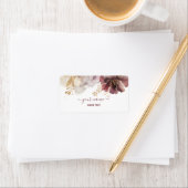 ブルゴーニュと金ゴールドグリッターフローラ瑪瑙 ラベル (インサイチュ)