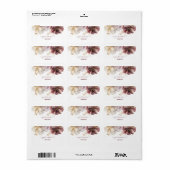 ブルゴーニュと金ゴールドグリッターフローラ瑪瑙 ラベル (フルシート)