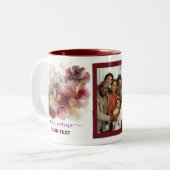 ブルゴーニュと金ゴールドグリッターフローラAgate写真 ツートーンマグカップ (正面左)