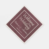 ブルゴーニュと金ゴールドグリッターポケット スタンダードランチョンナプキン (角)