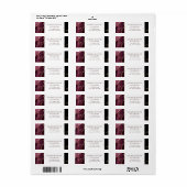 ブルゴーニュと金ゴールドグリッター結婚大理石のラベル ラベル (フルシート)