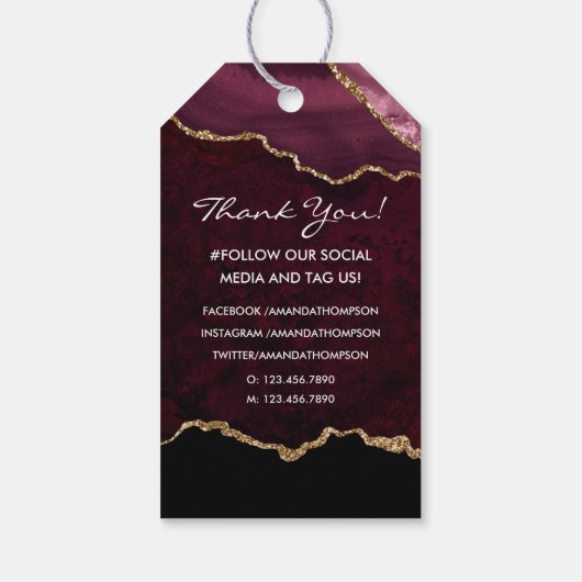 ブルゴーニュと金ゴールドゲードアゲテ大切石 ギフトタグ (裏面)