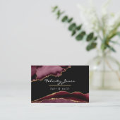 ブルゴーニュと金ゴールドゲードアゲテ大切石 名刺 (スタンド正面)