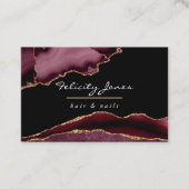 ブルゴーニュと金ゴールドゲードアゲテ大切石 名刺 (正面)