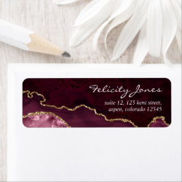 ブルゴーニュと金ゴールドゲードアゲートストーン ラベル