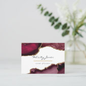 ブルゴーニュと金ゴールドゲードアゲートストーン 名刺 (スタンド正面)