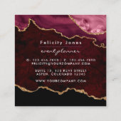 ブルゴーニュと金ゴールドゲード瑪瑙ストーンビジネスカード スクエア名刺 (裏面)