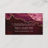 ブルゴーニュと金ゴールドゲード瑪瑙ストーンビジネスカード 名刺 (裏面)