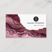 ブルゴーニュと金ゴールドゲード瑪瑙ストーンビジネスカード 名刺 (正面)