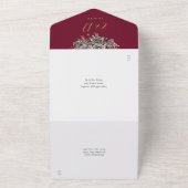 ブルゴーニュと金ゴールドゴシックフローラ オールインワン招待状 (外側)