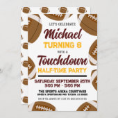 ブルゴーニュと金ゴールドサッカーチーム誕生日パーティー 招待状 (正面/裏面)