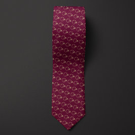 ブルゴーニュと金ゴールドサッカーヘルメット ネクタイ