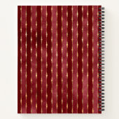 ブルゴーニュと金ゴールドストライプホリデーレシピ ノートブック (裏面)