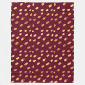 ブルゴーニュと金ゴールドスロー フリースブランケット (正面)