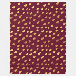 ブルゴーニュと金ゴールドスロー フリースブランケット