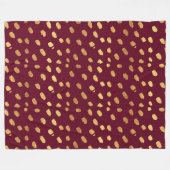 ブルゴーニュと金ゴールドスロー フリースブランケット (正面(横))