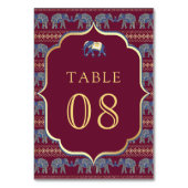 ブルゴーニュと金ゴールドゾウインディアン結婚ズ テーブルナンバー (裏面)