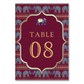 ブルゴーニュと金ゴールドゾウインディアン結婚ズ テーブルナンバー (正面)