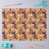 ブルゴーニュと金ゴールドタイガーシリーズデザイン18 薄葉紙 (クラフト)