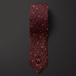 ブルゴーニュと金ゴールドニューロンネットワーク ネクタイ