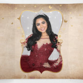 ブルゴーニュと金ゴールドバラエレガント写真キンセアニェラ 三つ折り招待状 (内部中)