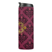 ブルゴーニュと金ゴールドパリジェムストーンダマスク タンブラー (回転右)