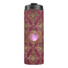 ブルゴーニュと金ゴールドパリジェムストーンモノグラム