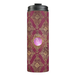 ブルゴーニュと金ゴールドパリジェムストーンモノグラム タンブラー