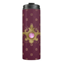 ブルゴーニュと金ゴールドパリジェムストーンモノグラム