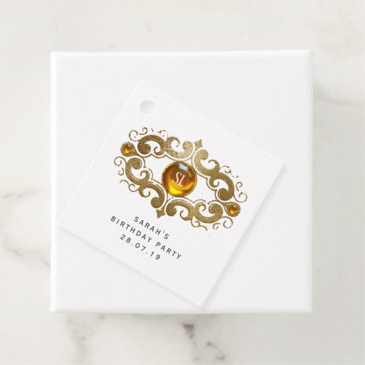 ブルゴーニュと金ゴールドパリヴィンテージレディージェムストーン フェイバータグ (インサイチュ)